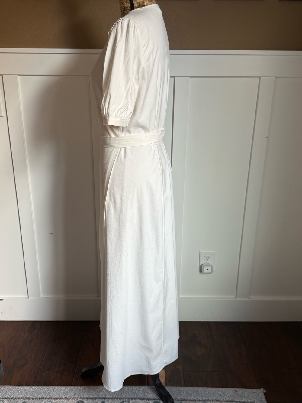 Reformation White Wrap Midi Dress XL NWT Cottagecore Capsule Cotton - Picture 8 of 11